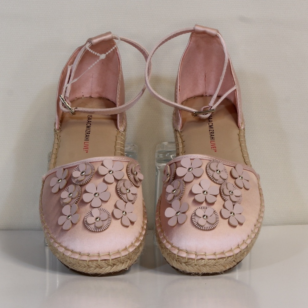 Isaac Mizrahi Live Women's Light Pink Mittie Fabric Satin Espadrilles